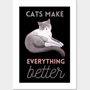 Cats make everything Better - Blue Point Cat Posters and Art